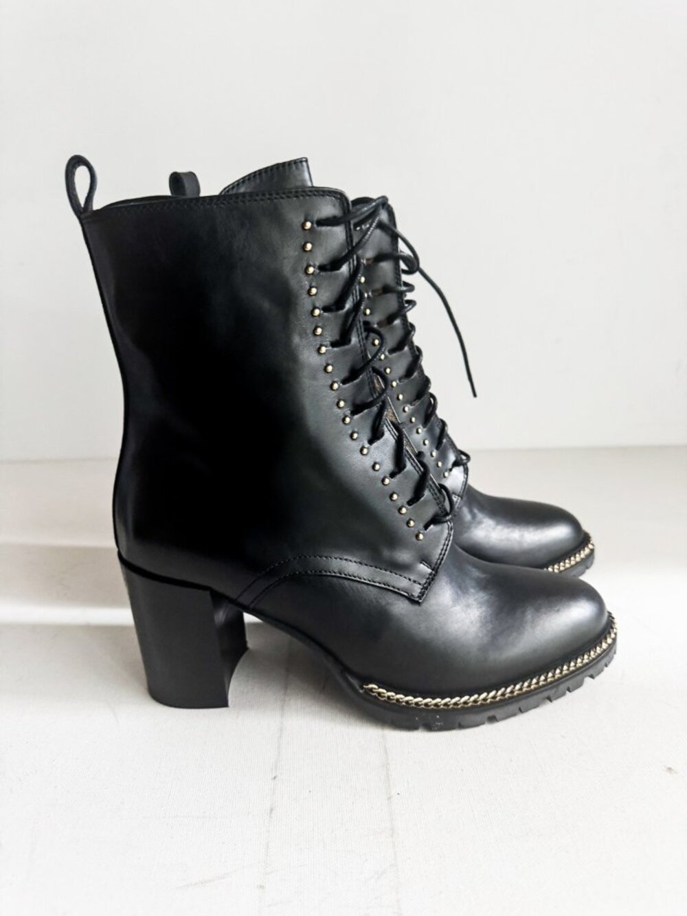 Ron White Black Lambskin Classic Booties 39.5